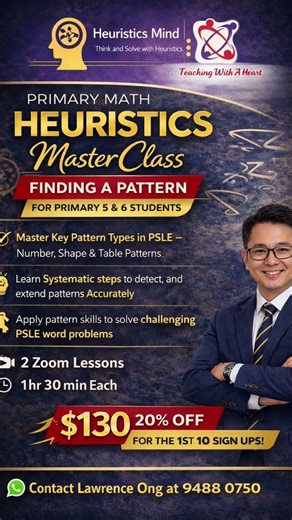 Primary Math Heuristics MasterClass - Finding A Pattern for Primary 5 and 6