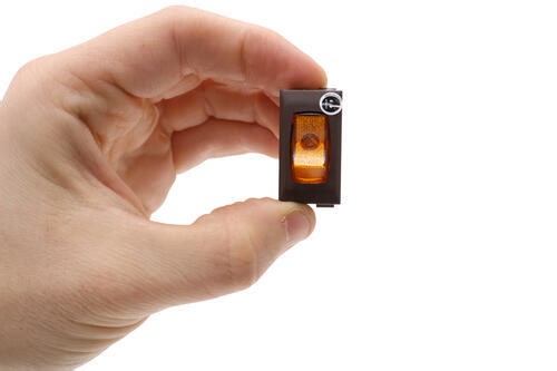 Single Rocker Switch - 12V - On/Off - SPST - Brown Plate with Amber Illuminated Switch JR Products R