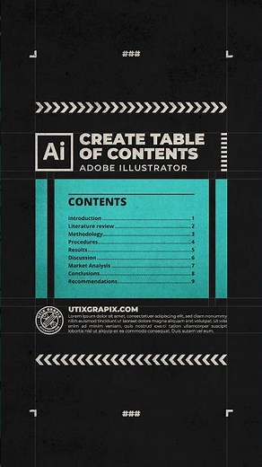 Create Table of Contents in Adobe Illustrator