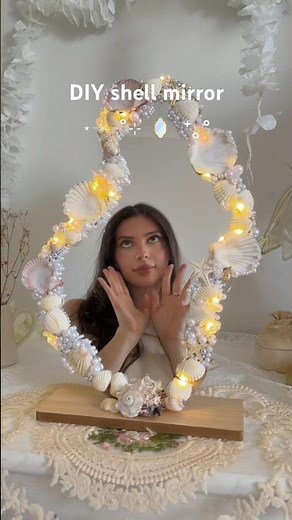 DIY mermaid mirror from shells 🪞🐚 #diy #roomdecor