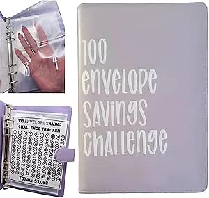 100 Envelope Challenge Binder - 2025 Savings Challenges Book with envelopes,100 Envelopes Binder Planner Money Saving Challenge, Easy and Fun Way to Save $5,050 (Pink)