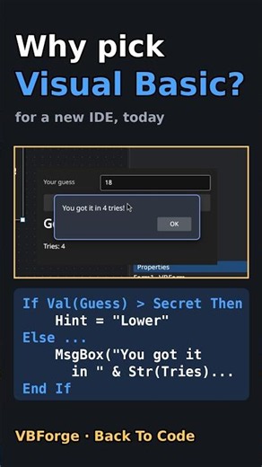 Why Pick Visual Basic for a New IDE? #shorts