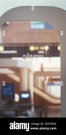 Male Passenger During Security Check. Man Stands Still With Hands Raised Inside Scanner, While Airport Busy Background. Routine Steps Every Passenger Must Take Before Entering Gate. Vertical Shot Stock Video Footage - Alamy