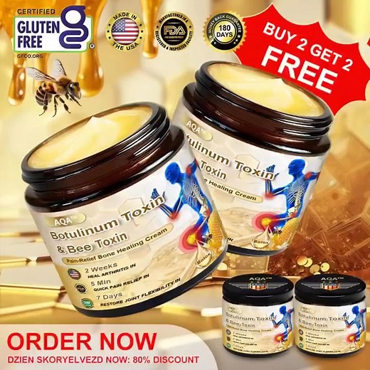 😍Say goodbye to discomfort with Bee-Venom Pain-Relief Bone Healing Cream, specifically designed to help you recover from joint issues and inflammation. ✔️ Pain Relief & Reduced Stiffness: Targeted relief from arthritis, joint pain, and stiffness ✔️ Joint Repair & Regeneration: Supports cartilage health and tissue recovery ✔️ Improved Flexibility: Enhances mobility and reduces inflammation ✔️ Supports Recovery: Ideal for osteoarthritis, rheumatoid arthritis, gout, and more | Pain Gel
