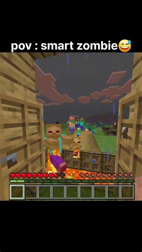 Minecraft smart zombie 🧟‍♂️. #funny #minecraft #shorts