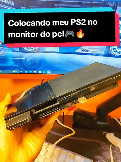 Tentado colocar o playstation2 no meu Monitor! 🎮🔥 #playstation #ps2 #adaptadorhdmi #test