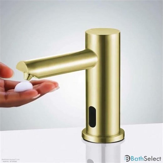 BathSelect Aquilara™ Line Brushed Gold Sensor Dispenser