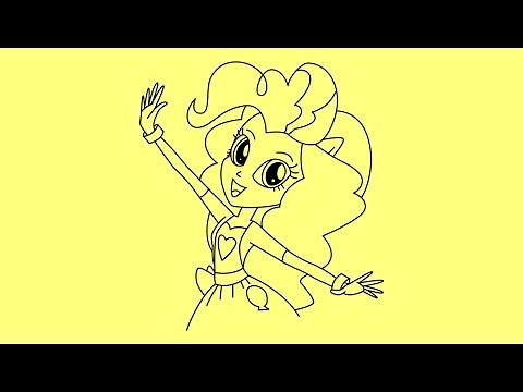 How to draw Equestria girls Rainbow rocks - Pinkie Pie step by step
