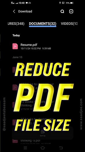 How to Compress / Reduce PDF File Size on Mobile 2024 #compresspdf #editpdf #howtoeditpdf