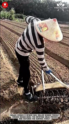Manual Soil Bed Roller: Precision Surface Leveling for Uniform Seed Preparation