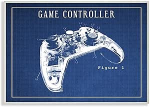 Stupell Industries Blueprint of Traditional Video Game Controller Figure One