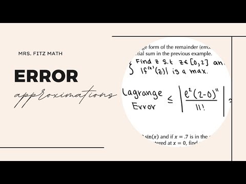 Error Approximations of Series