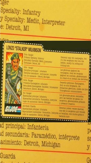 G.I. JOE 2021 RETRO SERIES FILECARD - Sgt. Stalker
