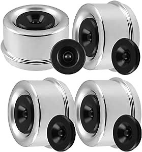 Trailer Bearing Dust Cap 1.98 in With 8 Rubber Plugs - Heavy Duty Grease Covers for Most 2000-3500 lbs Axles - Bolt Metal Hub Caps for Dexter Trailer Camper RV