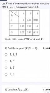 Let X and Y be two random variables with joint PMF fXY​(t1​,t2​... | Filo