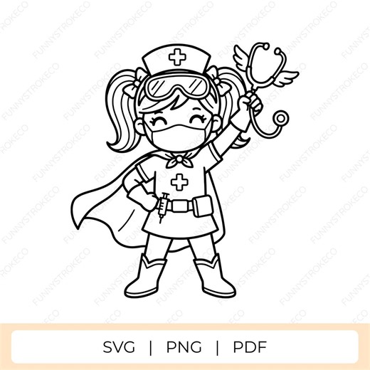 Superhero Nurse Clipart | Pediatric RN Vector Art (svg, Png, Pdf) - Etsy