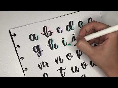Alfabeto de lettering com sombra