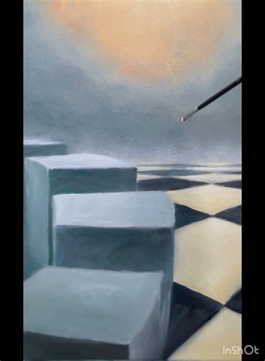 Alternate Ending #art #dystopian #painting #surreal #alternateending #chess #bobdylan #checkmate