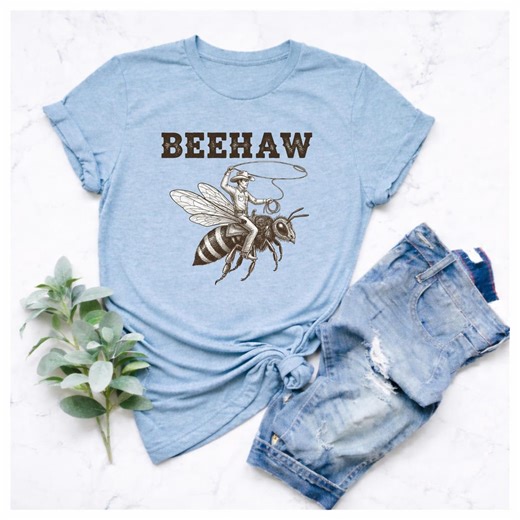 Beehaw T-shirt, Funny Western Cowboy Bee Graphic Tee - Etsy