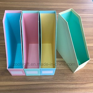 [Hot Item] Office Stationery Multi Color Cardboard Magazine File Holder Desktop Documents File Holder Box