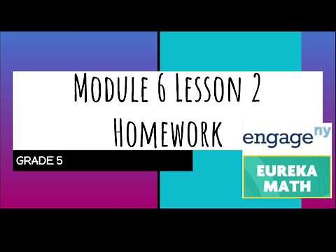 Engage NY // Eureka Math Grade 5 Module 6 Lesson 2 Homework