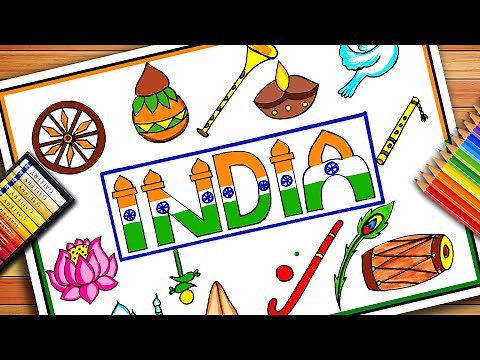 India The Land of Culture Drawing | Cultural Diversity of India Drawing | Cultural Diversity Drawing