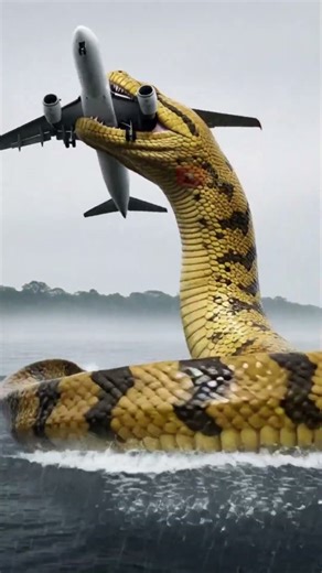 big yellow snake eats plane #shorts