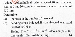 A doze - coiled helical spring made of 20 mm diameter steel rod... | Filo