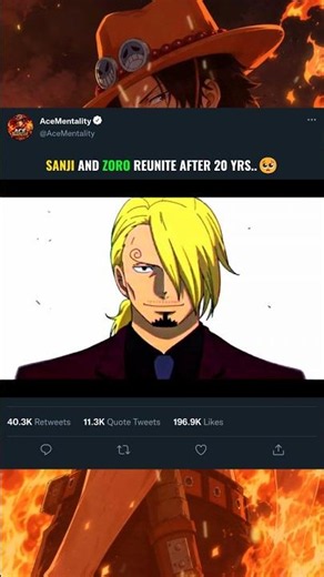 Zoro and Sanji Reunite After 20 Years! 🥹🔥 | One Piece #luffy #onepiece