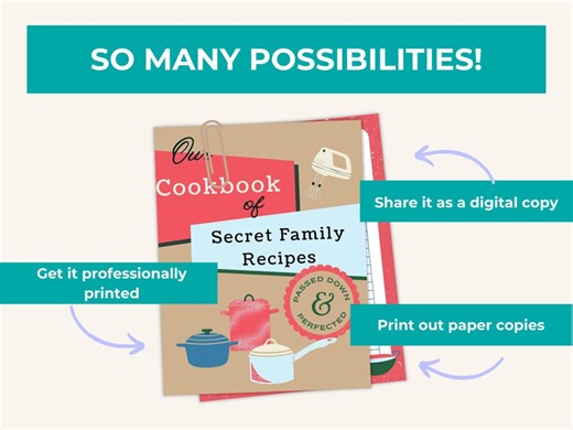 Editable DIY Family Cookbook Template, Customizable Canva Digital Recipe Book, Instant Download, Printable Weekly Monthly Meal Planner - Etsy