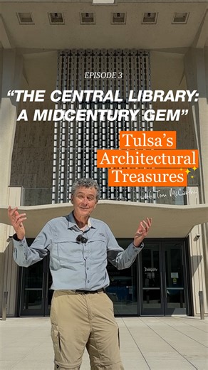 This mid-century gem that is Tulsa Central Library wasn’t easy to design. Architects Joseph Koberling and Charles Ward had the unusual challenge to make the building feel modern, welcoming, and civic all at once. In Episode 3 of Tulsa’s Architectural Treasures, an original series about the buildings that shape Tulsa’s identity, host Tom McCarthy explores the downtown Tulsa Central Library. Images courtesy of Tulsa City-County Library. | Tulsa Foundation for Architecture