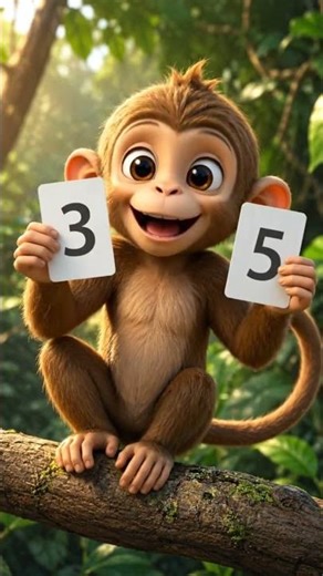 Bandar ne seekhe 1 se 5 tak numbers | Funny 3D Monkey Counting Short 🐒📚