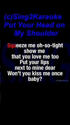 Paul Anka Put Your Head on My Shoulder ( #Karaoke #singkaraoke Version with sing along Lyrics )