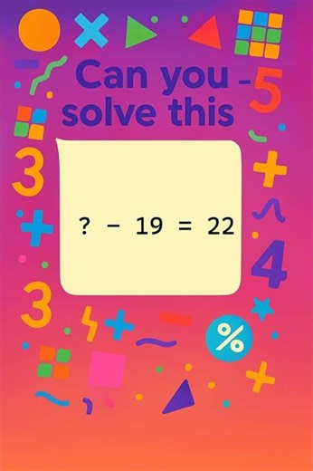 Fun Subtraction Puzzle for Kids! ? - 19 = 22
