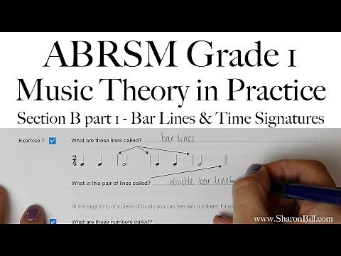 ABRSM Grade 1 Music Theory Section B Part 1 Bar lines and Time Signatures with Sharon Bill