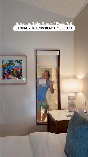 Honeymoon Butler Room w/ Private Pool Sanctuary room tour at Sandals Halcyon Beach in St Lucia (1P)