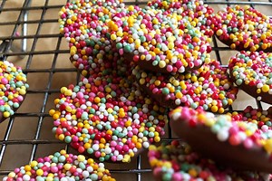 Homemade chocolate freckles