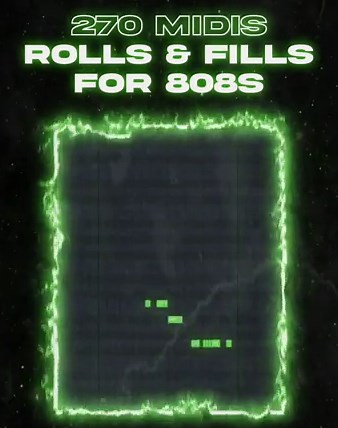 270 kick/808 Rolls & Fills Midi to Create HIT 808 Patterns in Seconds