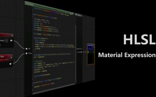 UE4/UE5 Shadertoy GLSL to HLSL in HLSLMaterialExpression