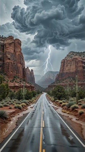 Rare Desert Rainstorm in Sedona 🌧️ Arizona Thunder Ambience #RainSounds
