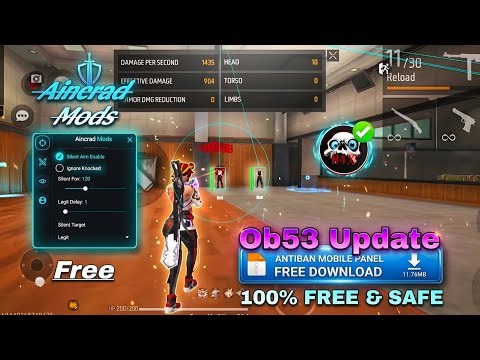 Aincrad Mods 🧿 FF Ob53 Updated Main ID Safe Mobile Panel !¡ Root + Non Root & All Server Working ✅