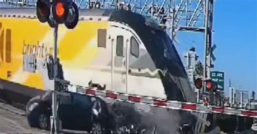 Brightline train crashes into driver who ran though railroad crossing