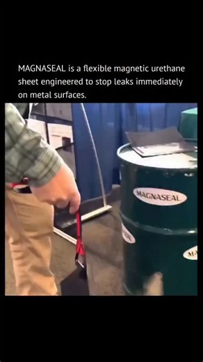 Aero Universal on Instagram: "MAGNASEAL — A Magnetic Sheet That Instantly Seals Leaks Without Tools 🔩💧 MAGNASEAL is a flexible magnetic urethane sheet engineered to stop leaks immediately on metal surfaces. It’s designed for emergency situations where fluids need to be contained fast—no bolts, clamps, or curing time required. The sheet uses a powerful magnetic backing combined with a durable, chemically resistant urethane layer. When pressed onto a leaking metal pipe, tank, or container, magne
