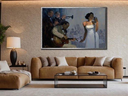 Colorful Jazz Band Canvas Art: Music Poster, Jazz Club Decor - Etsy