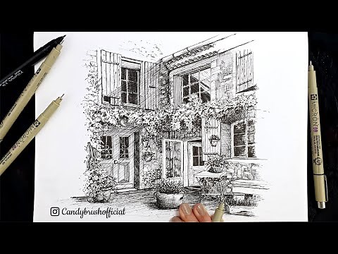 Pen & Ink Urban Sketching Series | Drawing An European Old Building