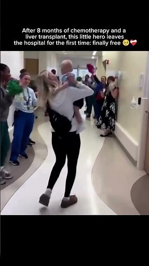 After 8 months of treatment, this little hero finally leaves the hospital—free at last 🥺❤️