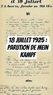 18 juillet 1925 : Parution de Mein Kampf #histoire #documentaire #meinkampf #guerre #hitler
