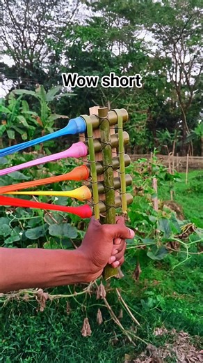 Amazing DIY Bamboo Air Gun | Homemade Balloon Powered Launcher 🎈