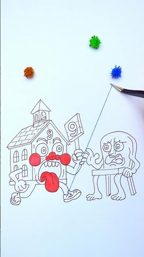 Italian Brainrot La Esok Sekolah & Karkirkurkarkar Rope Correcting Challenge 🪑🏠😻 #easydrawing