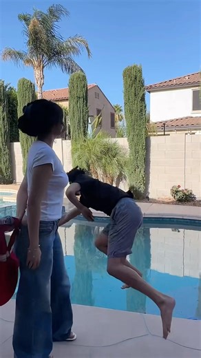 She tricked me into falling in the pool 🤦‍♂️ #foryou #viral #prank